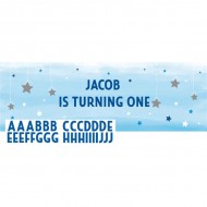 Twinkle Little Star Blue Personalisable Giant Banner 